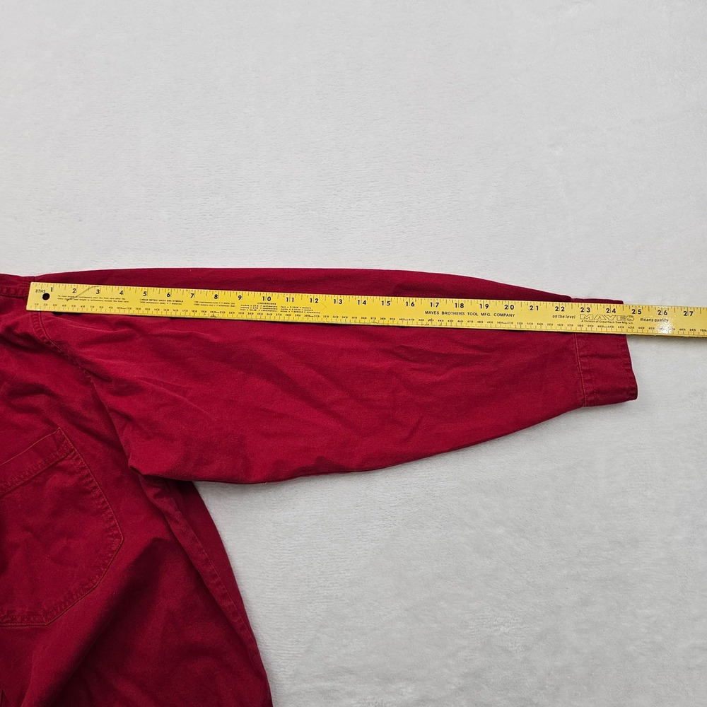 Levi's Button Down Shirt Mens XL Red Canvas Workwear Utility Vintage Western - Picture 7 of 9